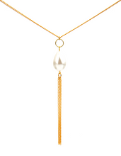 Girl With A Pearl Threader Necklace - Gold