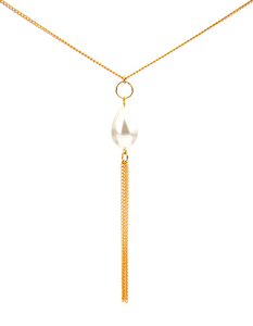 Girl With A Pearl Threader Necklace - Gold