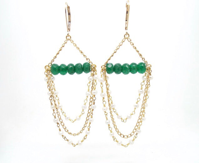 Candy Jade Chandelier Earrings