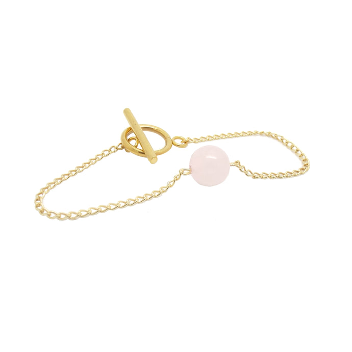 Valentina Rose Quartz Crystal Ball Bracelet
